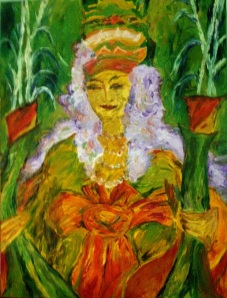 Green Mother Goddess of Mount Popa 60X45 cm oil on canvas 2012